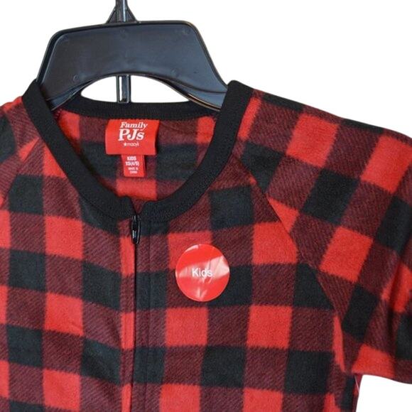 Family Pajamas 1-Piece Kids Red Buffalo Check Pajama - Picture 4 of 7